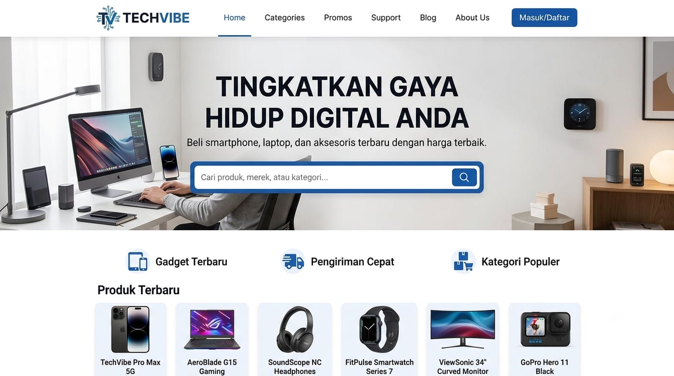 TechVibe: Platform E-Commerce Modern