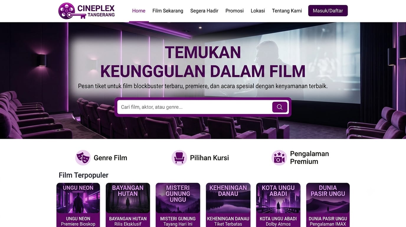 CineBook: Sistem Pemesanan Tiket Bioskop Berbasis Web